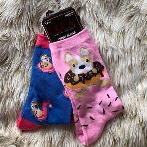 dog print crew socks